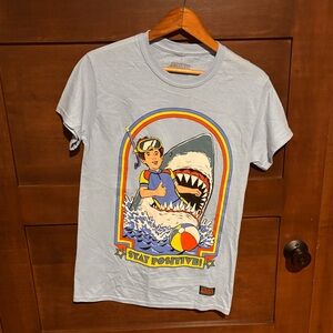 Stay Positive Graphic Tee - Light Blue